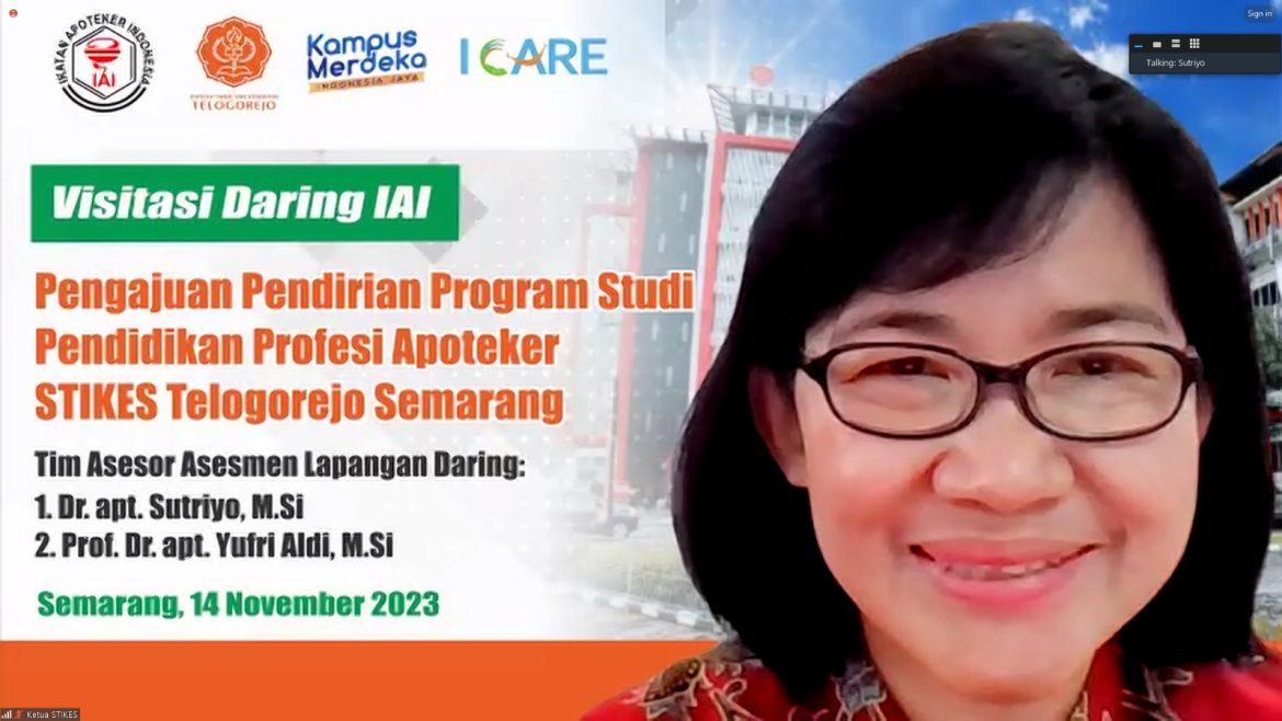 Visitasi Daring Ikatan Apoteker Indonesia (IAI) Dalam Rangka Pengajuan Pendirian Program Studi Pendidikan Profesi Apoteker STIKES Telogorejo Semarang